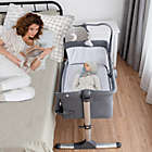 Alternate image 1 for Costway Height Adjustable Baby Side Crib  with Music Box & Toys-Dark Gray