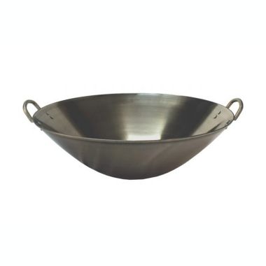 Sunpentown 16' Dishwasher Safe Modern Stainless Steel Wok with Handle (Induction Ready). View a larger version of this product image.