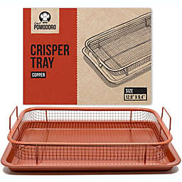 Chef Pomodoro Copper Crisper Tray, 2-Piece Set, Baking Pan (Rectangle - Large)
