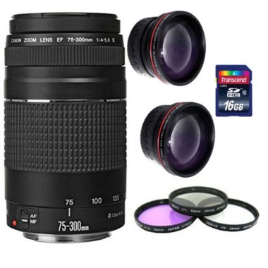 Canon EF 75-300mm f/4.0-5.6 III Autofocus Lens+ For Canon T6 T5i T6i T6s 70D 80D. View a larger version of this product image.