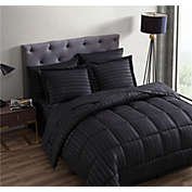 The Nesting Company Maple Dobby Stripe 8 Piece bed in a bag Comforter Set King Black