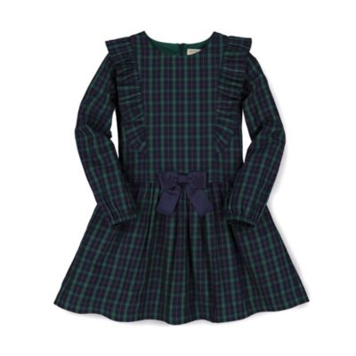 Hope & Henry Girls&#39; Ruffle Pinafore Dress (Mini Black Watch Tartan, 18-24 Months)