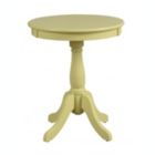 Alternate image 0 for HomeRoots Furniture Solid Wood Round Pedestal Side Table with 4 Stylish Knee Legs, Light Yellow - 18" x 18" x 22"