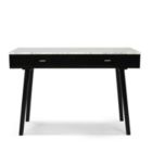 Alternate image 0 for The Bianco Collection Viola 44" Rectangular Italian Carrara White Marble Writing Desk with Black Legs