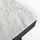 Alternate image 2 for The Bianco Collection Viola 44" Rectangular Italian Carrara White Marble Writing Desk with Black Legs
