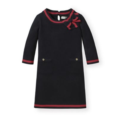 Hope & Henry Girls&#39; Milano Tipped Sweater Dress (Black, 2T)