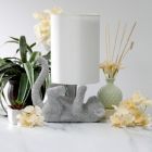 Alternate image 3 for Lalia Home 12.6" Diamond Studded Rhinestone Look Kitty Cat Feline Kids Desk Nightstand Table Lamp With Faux Silk Fabric Shade, Silver