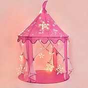 Fun Little Toys 39.4&quot;x53&quot; Princess Castle Play Tent with Star String Light in Pink