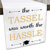 Big Dot of Happiness Tassel Worth The Hassle - Gold - Graduation Party Dining Tabletop Decor - Cloth Table Runner - 13 x 70 inches