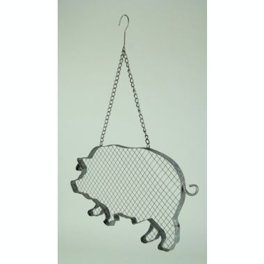 VIP Home and Garden Metal and Mesh Wire Hanging Pig Farmhouse Decor. View a larger version of this product image.