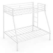 Slickblue Twin-Over-Full Bunk Bed with Safety Rail and Ladder for Kids-White