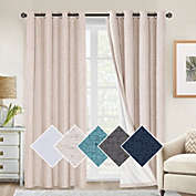 Linen Blackout Curtains Thermal Insulated Textured Linen Curtain Draperies, 52"W x 84"L, Natural