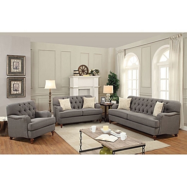 Yeah Depot Alianza Loveseat w/2 Pillows in Dark Gray Fabric YJ. View a larger version of this product image.