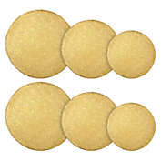 Juvale 8" 10" 12" Gold Cake Drum Set for Baking Supplies, Round Cake Boards for Desserts (6 Pack)