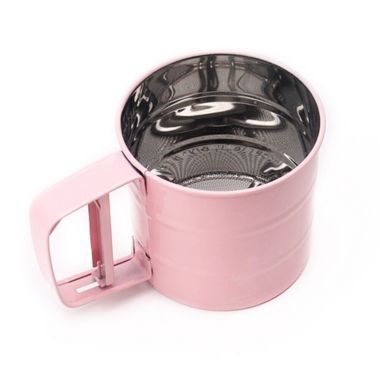 Kitcheniva 2-Pack Stainless Steel Mesh Flour Icing Sugar Sifter Sieve Strainer Cup Baking, Pink. View a larger version of this product image.