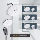 Alternate image 2 for Stock Preferred Shower Faucet Set Round Dual Rainfall Shower Heads Combo