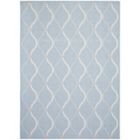 Alternate image 0 for Chaudhary Living 6.5' x 9.5' Off White and Blue Abstract Rectangular Outdoor Area Throw Rug
