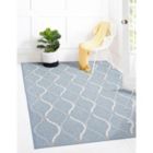 Alternate image 2 for Chaudhary Living 6.5' x 9.5' Off White and Blue Abstract Rectangular Outdoor Area Throw Rug