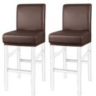 Alternate image 0 for PiccoCasa Stretch Bar Stool Covers, Waterproof Bar Stool Chair Covers Counter Height Chairs Covers for Short Back Chair, Coffee, 2 Pieces