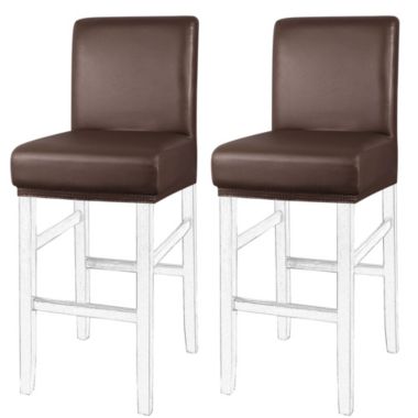 PiccoCasa Stretch Bar Stool Covers, Waterproof Bar Stool Chair Covers Counter Height Chairs Covers for Short Back Chair, Coffee, 2 Pieces. View a larger version of this product image.