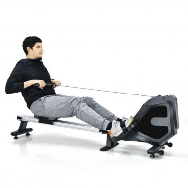 Costway Folding Magnetic Rowing Machine with Monitor Aluminum Rail 8 Adjustable Resistance. View a larger version of this product image.