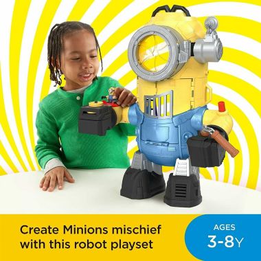Fisher-Price Imaginext Minions MinionBot, robot and playset with punching action and Minion figure. View a larger version of this product image.