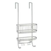 mDesign Small Metal Over Door Bathroom Tub/Shower Caddy Organizer