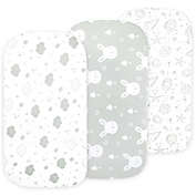 Bublo Baby Bassinet Sheet Set for Boy and Girl, 3 Pack, Universal Fitted for Oval, Hourglass & Rectangle Bassinet Mattress, Fitted Sheets Size 32 x 16 x 4 Inches