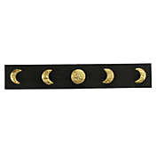 Cheungs Kalends Gold Decorative Wall Mounted Moon Phase Hook Coat Hanger -  5 Hooks