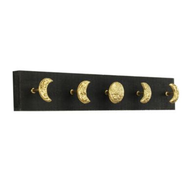 Cheungs Kalends Gold Decorative Wall Mounted Moon Phase Hook Coat Hanger -  5 Hooks. View a larger version of this product image.
