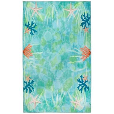 Homefires Decorative Indoor/Outdoor Accent Rug Ocean Bubbles - 3' X 5'. View a larger version of this product image.