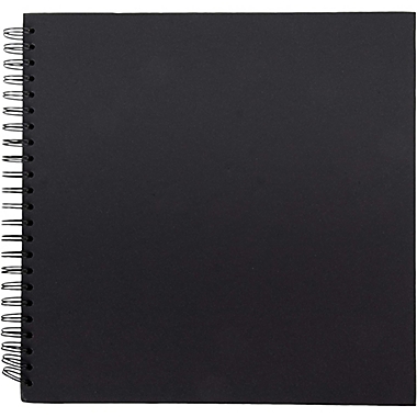 Paper Junkie Blank Hardcover Scrapbook Album for Photos, Black Spiral Bound Wedding Guest Book (40 Sheets, 12 x 12 In). View a larger version of this product image.