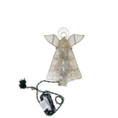 Kurt Adler (# UL0340) Capiz Christmas Treetop Angel With Trumpet, Lighted, 10.5". View a larger version of this product image.