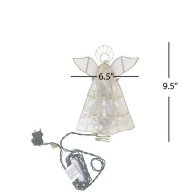 Kurt Adler (# UL0340) Capiz Christmas Treetop Angel With Trumpet, Lighted, 10.5". View a larger version of this product image.