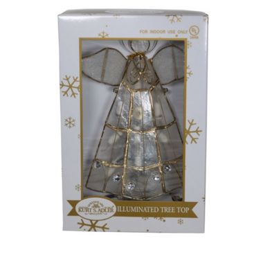 Kurt Adler (# UL0340) Capiz Christmas Treetop Angel With Trumpet, Lighted, 10.5". View a larger version of this product image.