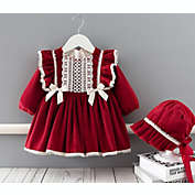 Laurenza&#39;s Girls Red Velour Christmas Dress