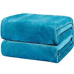 PiccoCasa Fleece Blanket King Size - 350 GSM Soft Warm All Season Flannel Blanket for Couch Sofa Bed Traveling - Fuzzy Lightweight Microfiber Plush Breathable Blankets, 90 x 108 inches, Teal
