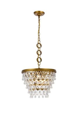 Elegant Lighting Nordic 4 lights brass pendant