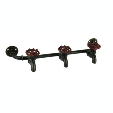VIP Home and Garden Triple Garden Faucet and Pipe Metal Wall Hook Rack. View a larger version of this product image.