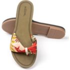 Alternate image 3 for Floral Lace Strap Slippers for Women - Cute Womens Slippers with Color Flower Patterns - Boho Indoor Outdoor Womens Slippers for Summers - Stylish & Trendy Casual Slippers for Women