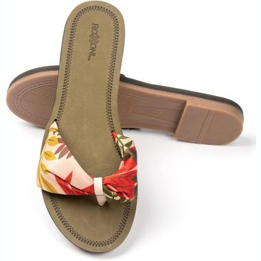 Floral Lace Strap Slippers for Women - Cute Womens Slippers with Color Flower Patterns - Boho Indoor Outdoor Womens Slippers for Summers - Stylish & Trendy Casual Slippers for Women. View a larger version of this product image.