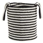 Alternate image 0 for Nearly Natural Modern 13" Boho Chic Basket Natural Cotton, Handwoven Black and White Stripe with Handles
