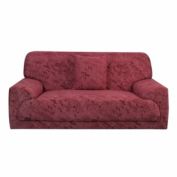 PiccoCasa Ink Painting Printed Sofa Cover for Armchair, Stretch Couch Slipcover with One Cushion Cover, Stylish Pattern Furniture for Living Room Wine Red L