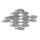 Alternate image 0 for Things2Die4 30 Inch Blue and White Metal School of Fish Coastal Wall Sculpture Nautical Decor Beach Decoration