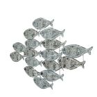 Alternate image 1 for Things2Die4 30 Inch Blue and White Metal School of Fish Coastal Wall Sculpture Nautical Decor Beach Decoration