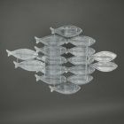 Alternate image 3 for Things2Die4 30 Inch Blue and White Metal School of Fish Coastal Wall Sculpture Nautical Decor Beach Decoration