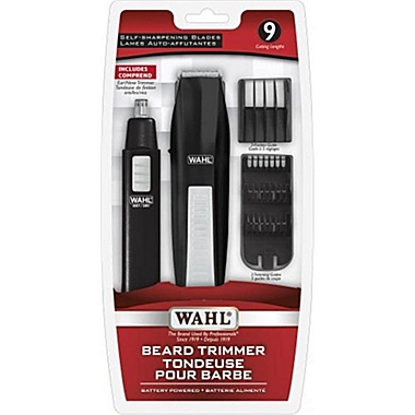 WAHL - Set of 11 Pieces, Battery Beard Trimmer and Nose and Ear Trimmer, Gray. View a larger version of this product image.