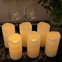 Glam Hobby 6x LED Flameless Candles Wax Pillar Battery Operated