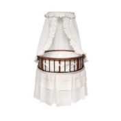 Badger Basket Co. Cherry Elegance Round Bassinet w/White Eyelet Bedding