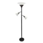 Alternate image 0 for Lalia Home Torchiere Floor Lamp with 2 Reading Lights and Scalloped Glass Shades